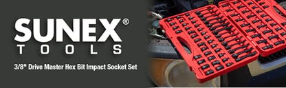 Sunex 3569 3/8" Dr. Master Hex Bit Impact Socket Set (84 Piece)