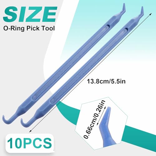 10 Pcs Non Scratch O-Ring Pick Tool Polycarbonate Double End DIY Maintenance Disassembly and Assembly Multifunctional Tool (Blue) - color: blue