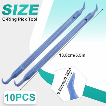 10 Pcs Non Scratch O-Ring Pick Tool Polycarbonate Double End DIY Maintenance Disassembly and Assembly Multifunctional Tool (Blue) - color: blue