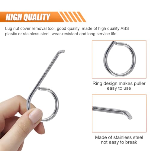 3PCS Car Wheel Lug Cap Removal Tool Set, Universal Car Wheel Bolt Cap Removal Tool Hook & Nut Caps Lug Puller, 3 Type Car Wheel Hub Bolt Nut Cover Remover for Most Vehicles
