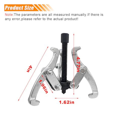 LAINLOY 3-Jaw Gear Bearing Puller, 3" Gear Pulley Puller Removal Tool, Heavy Duty Gear Puller for Slide Gears, Pulley, and Flywheel (3 Inch) - size: 3-Inch