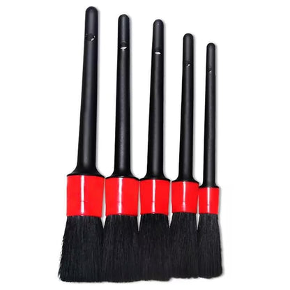5-Piece Detailing Brush Set for Car Cleaning - Interior Dashboard, Air Vent, Exterior Wheel, and Precision Detailing Brushes for Auto Detailing