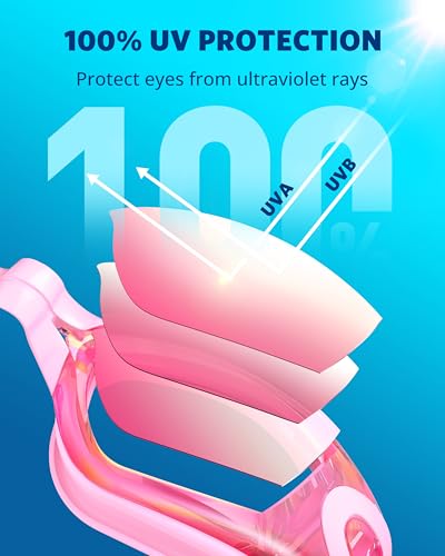 Aegend Swim Goggles, Swimming Goggles No Leaking Full Protect Adult Youth - color: Light Pink