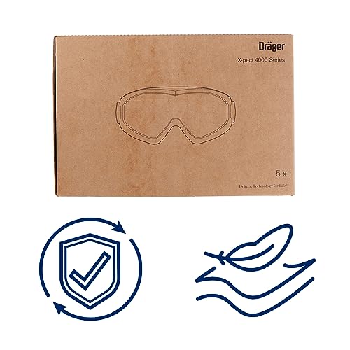 Dräger X-pect 4400 Safety Glasses | Anti-fog - Anti-scratch - For construction site, laboratory & workshop - Shatterproof / break-resistant lens