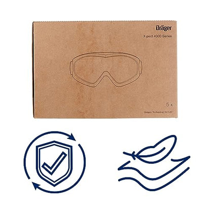 Dräger X-pect 4400 Safety Glasses | Anti-fog - Anti-scratch - For construction site, laboratory & workshop - Shatterproof / break-resistant lens