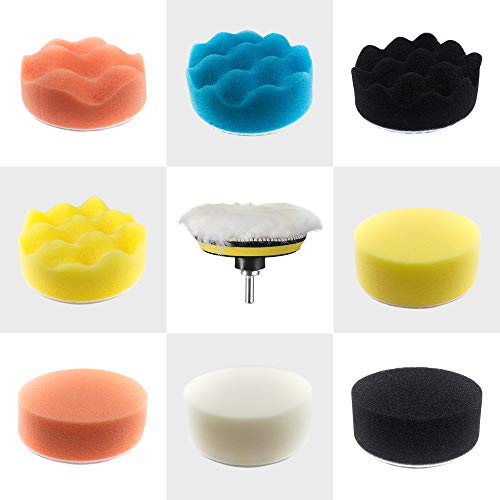CANOPUS Buffing Pads, Polishing Pad Kit, Buffer for Car Detailing, Polishing Wheel for Drill, Car Polishers and Buffers Kit for Sanding, Polishing, Waxing & Sealing Glaze, 3 inch, 11 Pieces - size: 11 Pieces