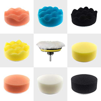 CANOPUS Buffing Pads, Polishing Pad Kit, Buffer for Car Detailing, Polishing Wheel for Drill, Car Polishers and Buffers Kit for Sanding, Polishing, Waxing & Sealing Glaze, 3 inch, 11 Pieces - size: 11 Pieces