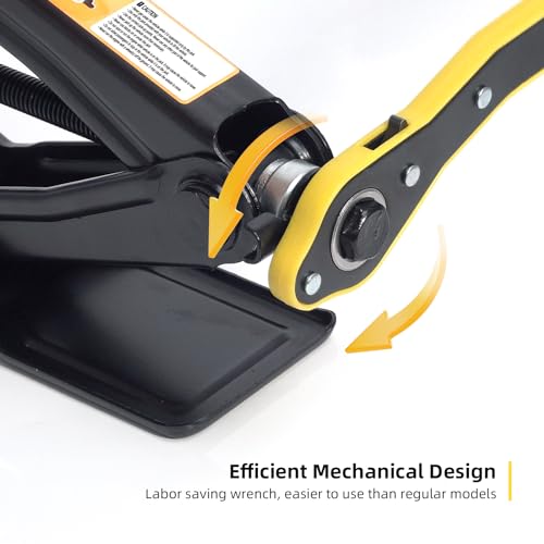 Scissor Jack 1.8 Ton Kit for Car SUV Truck | Ratchet system. Oversized base. Includes lug wrench, gloves, storage bag. For sedan SUV truck. - style: 1.8 Ton Scissor Jack + Lug Wrench