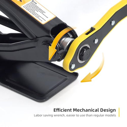 Scissor Jack 1.8 Ton Kit for Car SUV Truck | Ratchet system. Oversized base. Includes lug wrench, gloves, storage bag. For sedan SUV truck. - style: 1.8 Ton Scissor Jack + Lug Wrench