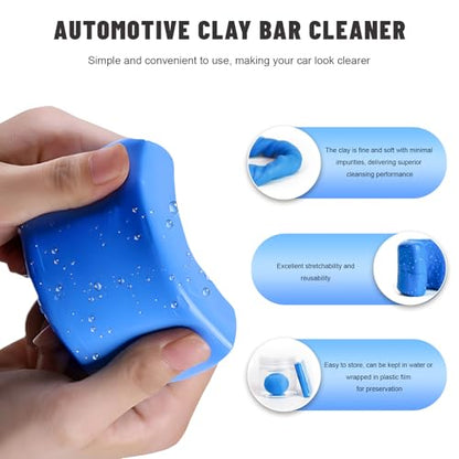2PCS 100g Car Clay Bar, No Scratch Auto Detailing Claybar Cleaner with Washing and Adsorption Capacity, Premium Grade Damage Free Magic Clay Bar for Cleaning RV Bus Boat - color: 2pcs