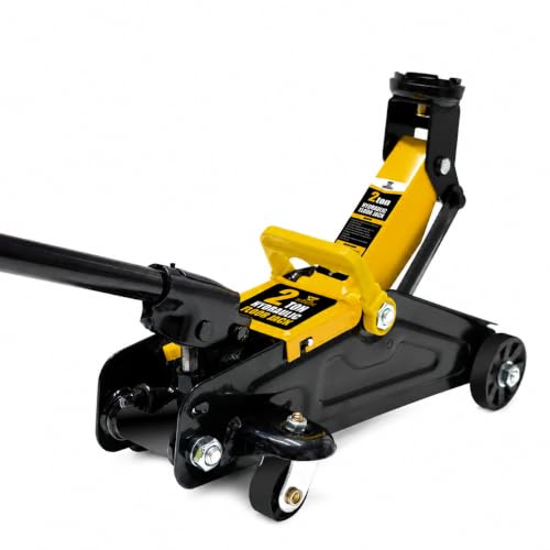 2 Ton Hydraulic Floor Jack | Heavy Duty Low Profile, Steel Construction, Fast Lift, 360° Swivel Casters, Large Saddle - size: 2T