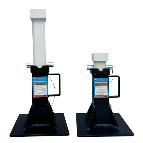 HKTE 14 Ton Jack Stands 28000 lbs Heavy Duty Car Jack Stands Adjustable 12''–17.7'' Vehicle Jack Stands Wide Base Dual Lock Steel Automotive Jack Stands for Trucks SUVs Garage,2 Pack - color: JACK STANDS 28000LB
