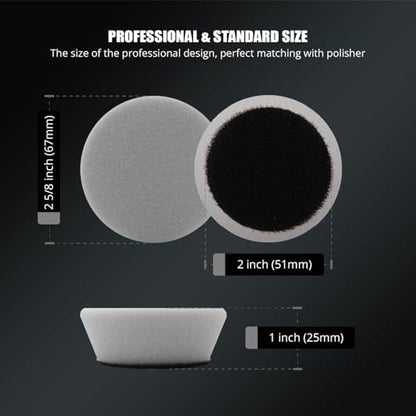 SPTA PRO Gray Mini Ultra-Fine Finishing Foam Polishing Pads, 5Pcs 2inch/50mm Sponge Polishing Buffing Pads, Car Foam Detail Polishing Pad Kit for Car Detail Polishing, Small Area Polishing -FF203-5 - color: 5Pcs Gray Ultra-Fine Finishing Pad, size: 2 Inch
