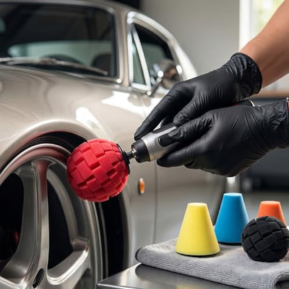 5PCS Polishing Cones, car Wheel Drill bit Sponge pad Set, car polishing Machine Set Compatible with Standard Household Electric Drill.