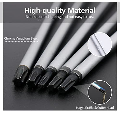 5pcs 12in Magnetic Long Torx Screwdrivers, T15 - T30 (T15,T20,T25,T27,T30)