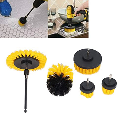 6Pcs Drill Brush Car Detailing Kit, Power Scrubber Brush Set with 1/4" Hex Shank, Nylon Cleaning Brushes for Car Seats, Carpets, Upholstery, Tiles, Shower Doors, Boat, Home