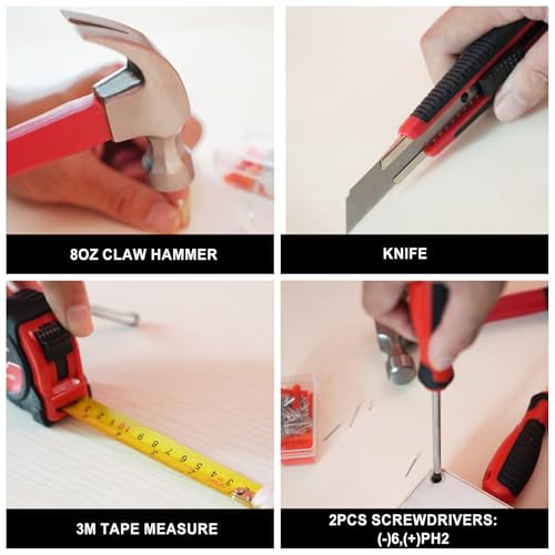 Portable Small Home Tool Kit - Starter Tool Kit with Durable Bag, Ideal for Home, Apartment, Dorm, Office, and DIY Projects, Good Gift for Women & Beginner
