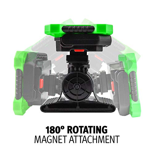 EZ RED XLM500-GR Rechargeable Magnetic Logo Work Light, Black/ Green - color: Green