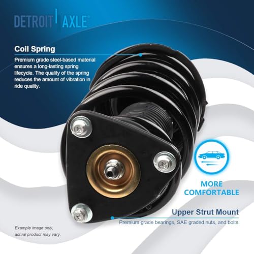 Detroit Axle - Front Steering Knuckles w/Wheel Hub Bearings Struts w/Coil Springs Assembly 2012-2013 Ford Focus 2.0L - size: 4QU47856/ Big strut kit