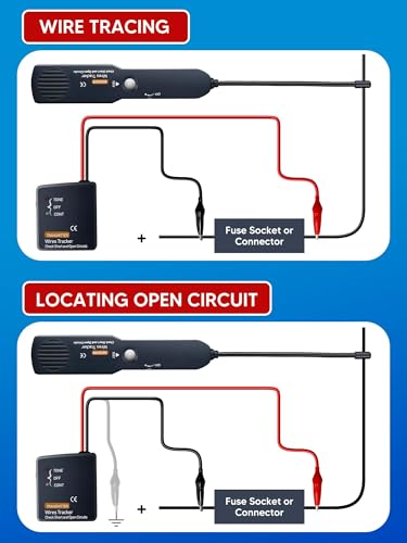 Circuit Breaker Finder, Wire Tracer, Circuit Tracer, Cable Tracker Electrical, Automotive Short and Open Finder Repair Tool EM415pro DC 6-42V