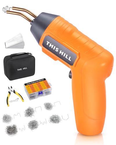 Cordless Plastic Welder, USB Rechargeable Hot Staple Welding Kit with 900Pcs Staples, Built-in LED Light & Storage Bag, Portable Plastic Repair Tool for Car Bumper, Toys, DIY Projects