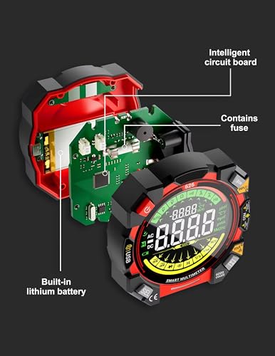 Portable Digital Multimeter Tester 6000 Counts VA Display Auto-Ranging Multifunction Voltage Current Meter Measures AC/DC Volt/Current, Resistance, Capacitance, Temperature,Live Wire Detector