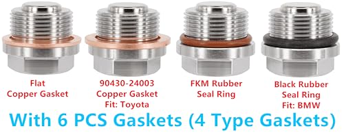1PCS M24x1.5 Stainless Steel Transmission Front Differential Magnetic Oil Drain Plug Fit for Toyota 4Runner FJ Land Cruiser Tacoma Tundra Lexus - size: M24x1.5