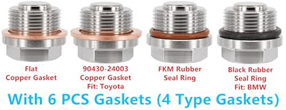 1PCS M24x1.5 Stainless Steel Transmission Front Differential Magnetic Oil Drain Plug Fit for Toyota 4Runner FJ Land Cruiser Tacoma Tundra Lexus - size: M24x1.5