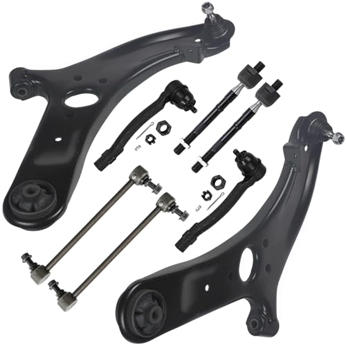 Detroit Axle - Front Control Arms Kit for 2012-2017 Hyundai Accent, 2 Lower Control Arms w/Ball Joints, 4 Inner & Outer Tie Rods, 2 Sway Bar Links 2013 2014 2015 2016 Replacement - size: 8CS48155/8PC