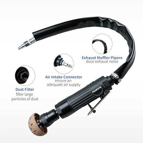 Air Tire Repair Polish Patch Tools, Pneumatic Buffing Tool with 2500rpm Low Speed Air Tire Buffer, Tire Inner Liner Scraper, Patch Roller, Tungsten Steel Buffing Wheel