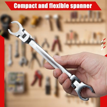 Flex Head Flare Nut Wrench 15 * 17mm Metric Double Flexible Flare Nut Line Wrench Flex Tools 40Cr for Automotive Repairs Plumbing Repairs - style: 15*17mm