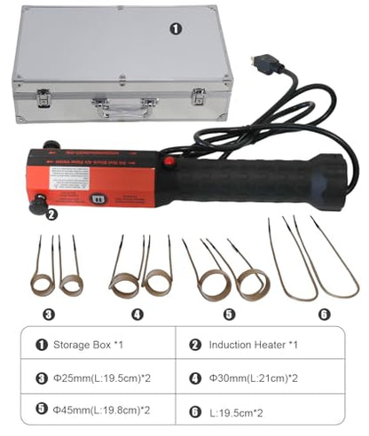 Induction Heater Bolt Removal, 1100W 110V Bolt Heater Tool with 8 Coil & Rugged Carrier Case, Safely Remove Rusty Nuts, Bolts, Screws - style: 1100W Induction Heater With 8Coils