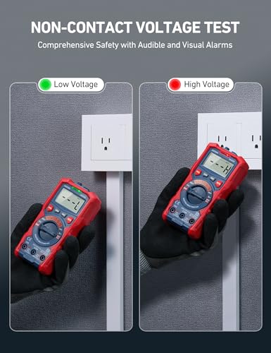 AstroAI Multimeter Tester, TRMS 4000 Counts Volt Meter Auto-Ranging Ohmmeter Digital 1.5v/9v/12v Battery Voltage Tester Measure Voltage Current Resistance Diodes Continuity Capacitance with NCV - style: Auto-Ranging