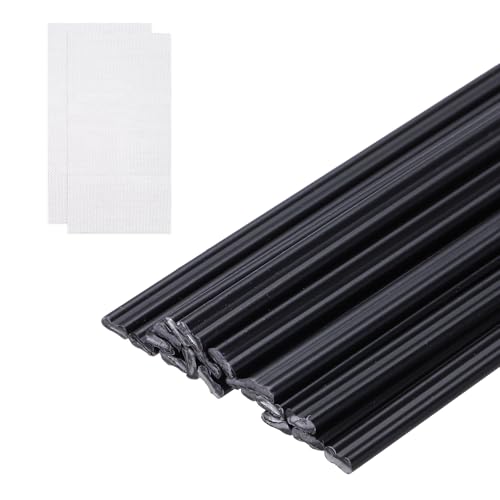 MECCANIXITY 20pcs Plastic Welding Rods, 20 Inch PP Welding Repair Strips Welder Rods with Reinforcing Mesh for Car Bumpers, Kayak Repair, Plastic Welder, Black - color: Black, size: 50cm