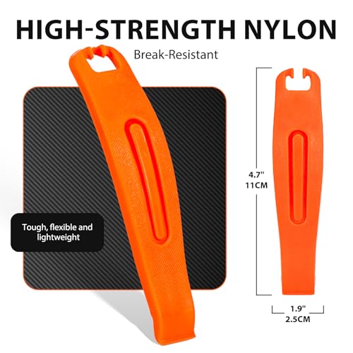 Bike Tire Levers 6-Pack,Ultra-Strong Nylon Tire Changing Tool for Repairing Bike Tubes,Compatible with Road,E-Bike,Gravel & Mountain Tires