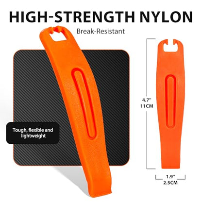 Bike Tire Levers 6-Pack,Ultra-Strong Nylon Tire Changing Tool for Repairing Bike Tubes,Compatible with Road,E-Bike,Gravel & Mountain Tires
