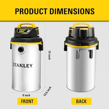 STANLEY Wet Dry Vacuum,4.5 Gallon 4HP Wall Mounted Shop Vac,26 Cleaning Ranging Stainless Steel Tank,Garage/ Home/Upholster/Laundry/Rooms Vacuum SL18133 - color: Sl18133