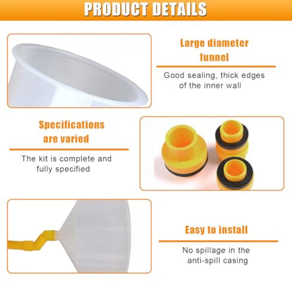 No-Spill Coolant Funnel Kit, Spill-Proof Coolant Filling Funnel Radiator Flush Kit with Adapters, Universal Radiator Bleeder Funnels Fill Kit for Most Cars (15PCS) - color: 15PCS