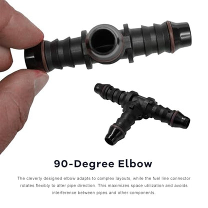 2 PCS Fuel Line Quick Connector, 1/4 ID 3 Way T Shape Splitter Nylon Tubing Fuel Line Connector, Bundy Female to Hose Barb Tee Fitting Quick Plugs for Most Vehicles - color: ID6, T Shape