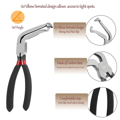 4 Pieces Electrical Disconnect Pliers for Cars, Automotive Electrical Plug Connector Disconnect Tool and Connector Separator and Hose Clamp Pliers - size: Electrical Disconnect Pliers Set 4
