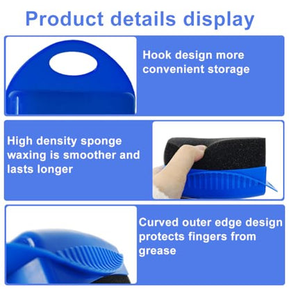 Tire Dressing Applicator, 3 Pieces Tire Shine Applicator with Lid, Reusable Tire Sponge Applicator for Car Truck Tires Waxing Polishing Cleaning