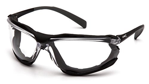 Pyramex Proximity Safety Glasses Eye Protection, Amber H2X Anti-Fog - color: Clear H2max Anti-fog Lens/ Black Frame