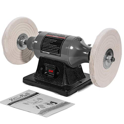 XtremepowerUS 8" Bench Polishing Buffer Machine, 3/4 HP Heavy-Duty Buffer Grinder, Dual Wheel Metal Polisher for Steel, Aluminum, Brass, Chrome, Automotive & Jewelry Polishing - size: 8" Buffer Grinder
