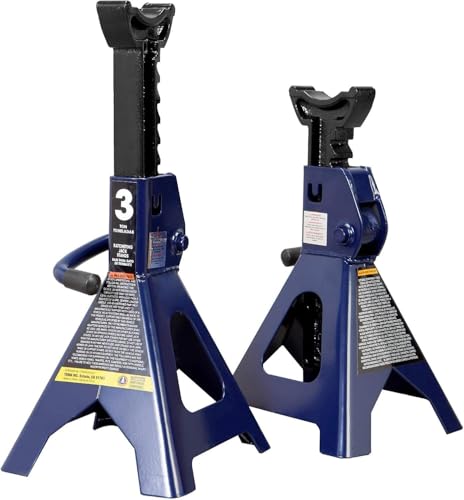 TCE 3 Ton (6,600 LBs) Jack Stands, with Adjustable Lock Car Jack Stand, Fit for Vehicle, Car, Blue, 2 Pack - size: 3 ton jack stands