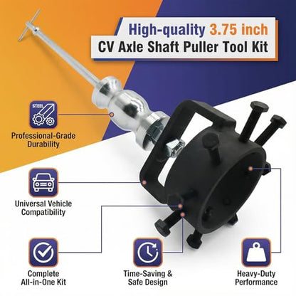 3.75 Inch CV Axle Shaft Puller Tool Kit with Slide Hammer, Heavy Duty Axle Removal Tool for Cars Trucks ATV UTV, CV Joint and Driveshaft Puller Set