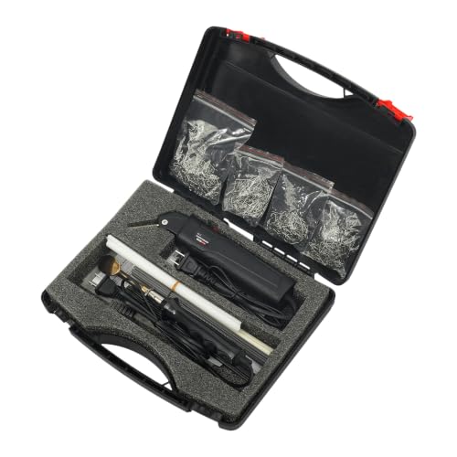 Plastic Welder Kit, 100W Welding Machine Kit, Max Temp 800°F (Black) | 110V 0.5A, Plastic Bumper Repair Set for DIY Car Bumper Toolbox Plastic Crack Fixing - color: Black