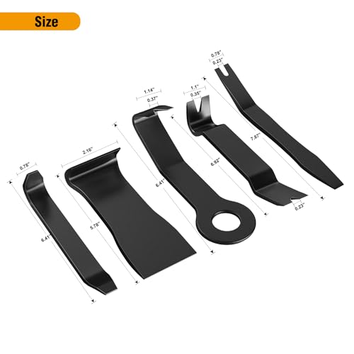 GOOACC 5PCS Auto Trim Removal Tool Kit No-ScratchTool Kit for Car Audio Dash Window Molding Fastener Remover Tool Kit-Black - color: Black, size: 5PCS Trim Removal Tool