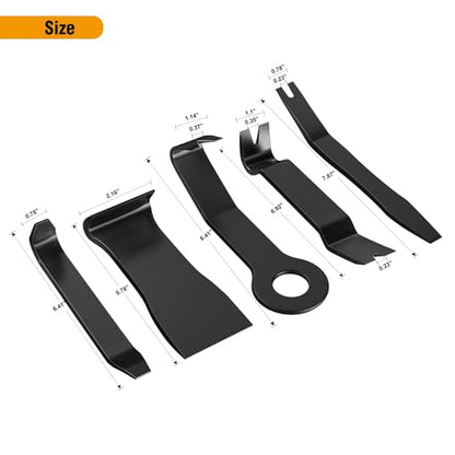 GOOACC 5PCS Auto Trim Removal Tool Kit No-ScratchTool Kit for Car Audio Dash Window Molding Fastener Remover Tool Kit-Black - color: Black, size: 5PCS Trim Removal Tool