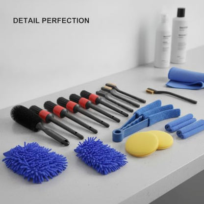Car Detailing Brush Set, PP Plastic Cleaning Tools for Interior Vents, Dashboard, Wheels, and Exterior Crevices - size: 13.39 x 4.72 x 2.36 in