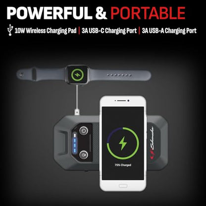 Schumacher Electric 12V Lithium Jump Starter & Power Pack - Portable 1500A Battery Jumper with 10W Wireless Charging, USBA/USBC Fast Charging & Multi-Mode LED Flashlight - 4-in-1 SL1674 - style: 1500A